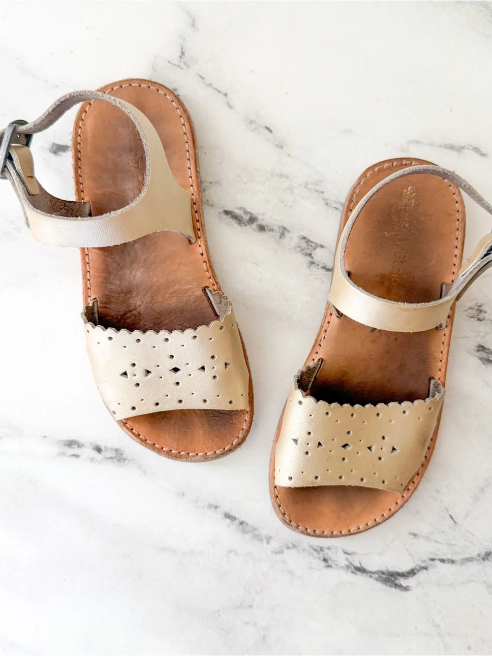 Freshly Picked Laguna Champagne Leather Sandals